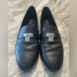 MICHAEL KORS - black leather loafer flats, size 10